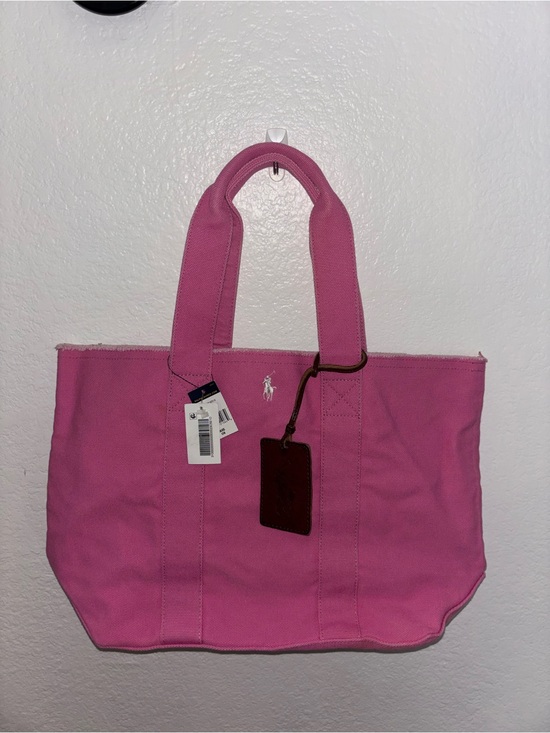 Ralph Lauren Handbags - Ralph Lauren Rose Pink Canvas Tote with Leather Tag- NWT